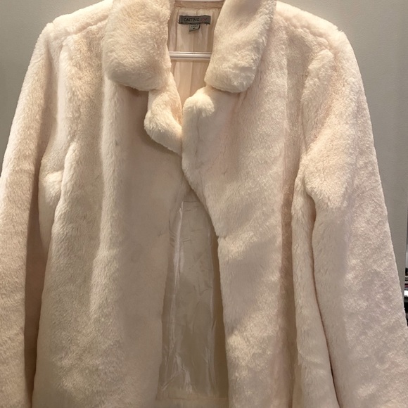 White Faux Fur Teddy Coat - Picture 3 of 4